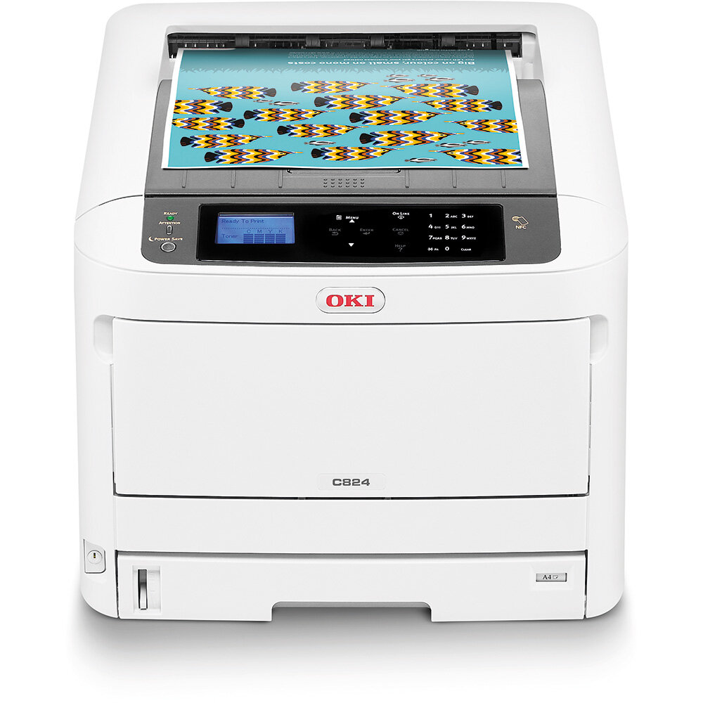 Принтер лазерный OKI C824dn, цветн, A3, белый