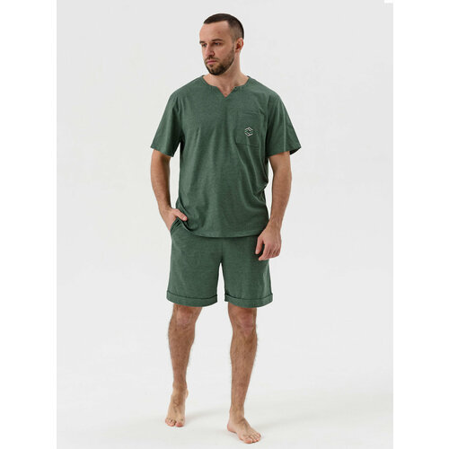 Комплект Оптима Трикотаж, размер 54, зеленый комплект оптима трикотаж шорты футболка размер 54 зеленый