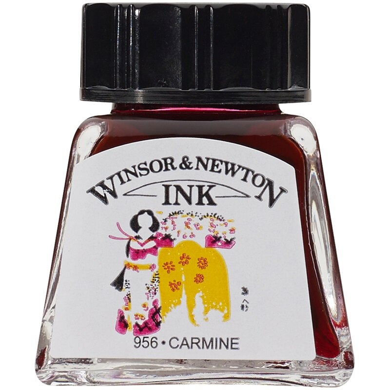 Тушь Winsor&Newton для рисования, карминный, стекл. флакон 14мл (1005127), 6шт.