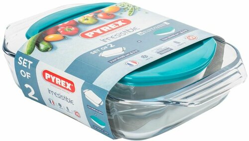 Набор блюд для запекания и выпечки Pyrex Irresistible 1.1л+2.2л 2шт х1шт