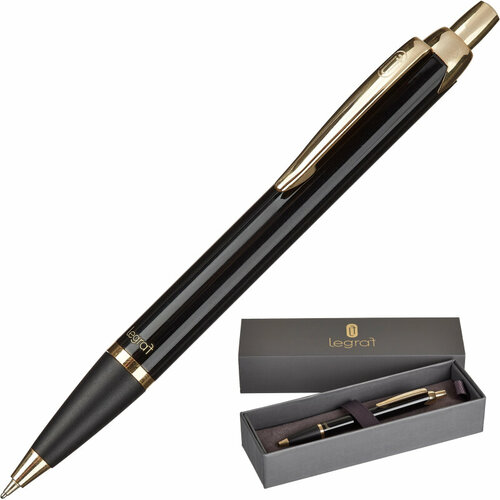Ручка шариковая автоматическая Legraf Rouan,0,5 мм, син, золот/черн корпус IM