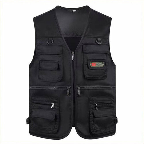 Жилет с карманами для рыбалки, охоты, рабочий, черный, 3XL
