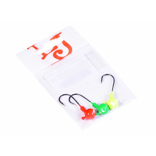 Джиг-головки Lucky John Ball RGY №1/0 MIX1 вес 6 г в наборе 3 шт