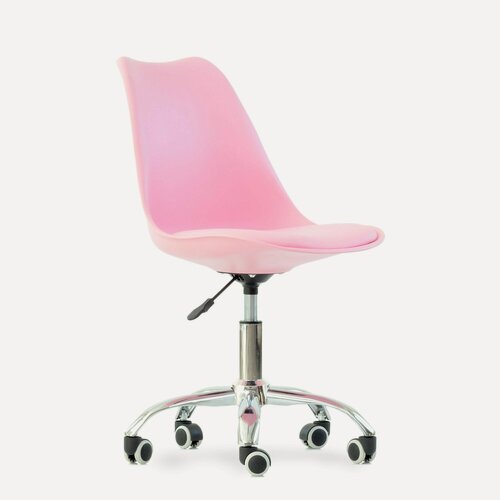 Изображение товара Стул N-23 Sephi Roll STOOL MARKET розовый, экокожа, металл, мягкое сиденье, без подлокотников