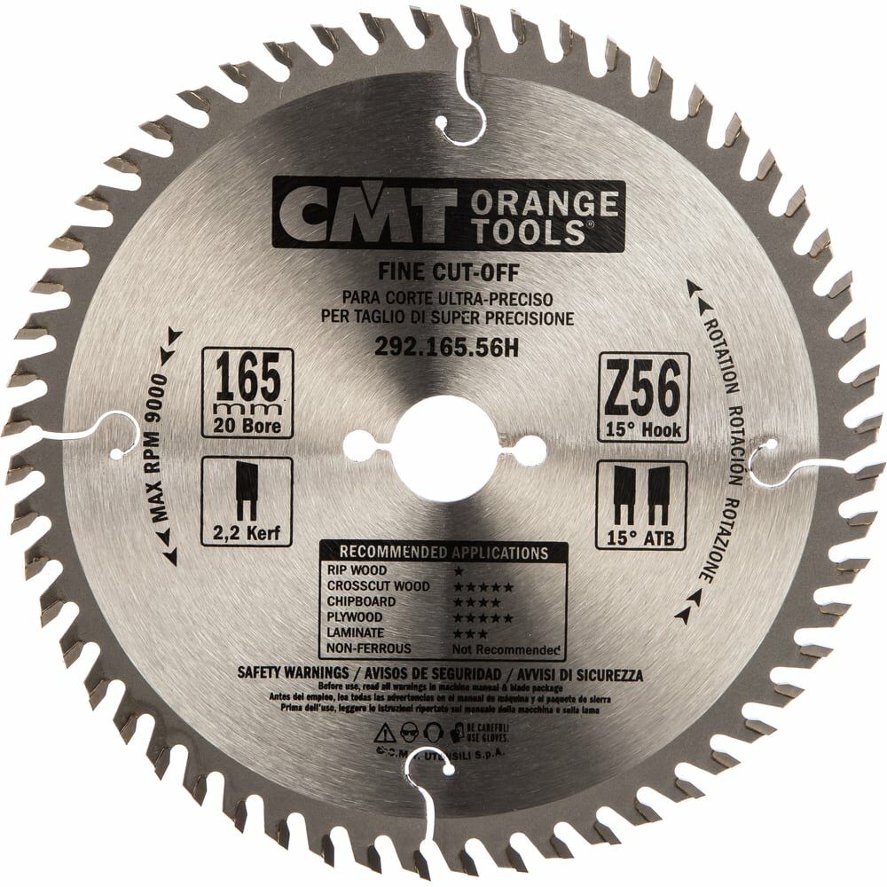 Диск для дерева: поперечно, фанера CMT 292.165.56H