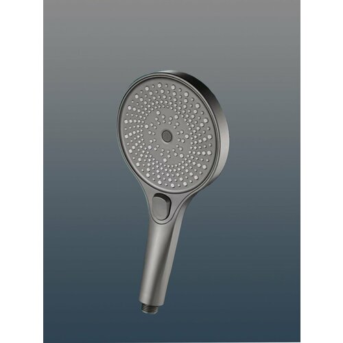 Душевая лейка 3-х режимная, серая матовая, круглая, диаметр 14 см душевая лейка