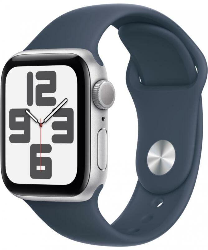 Часы Apple Watch Series SE Gen 2 2023 44mm Aluminium Case GPS, Silver/Blue Sport Band S/M