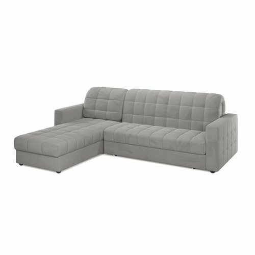 Угловой диван Невада -7, аккордеон на независимом пружинном блоке, 210*200см, металлический каркас, ортопедическое основание, с ящиком для белья, серый