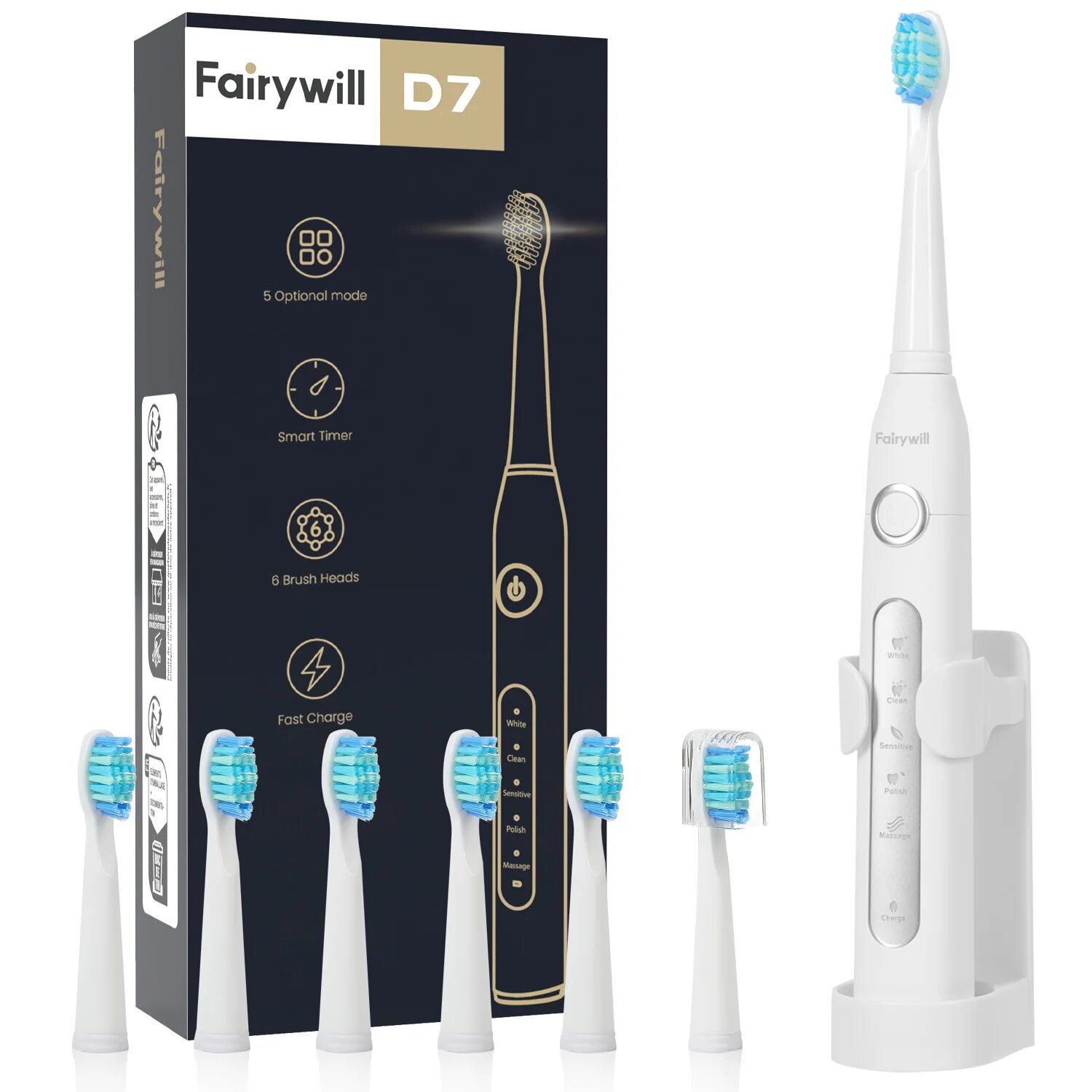 Электрическая зубная щетка Fairywill FW-507 FW-ET507White