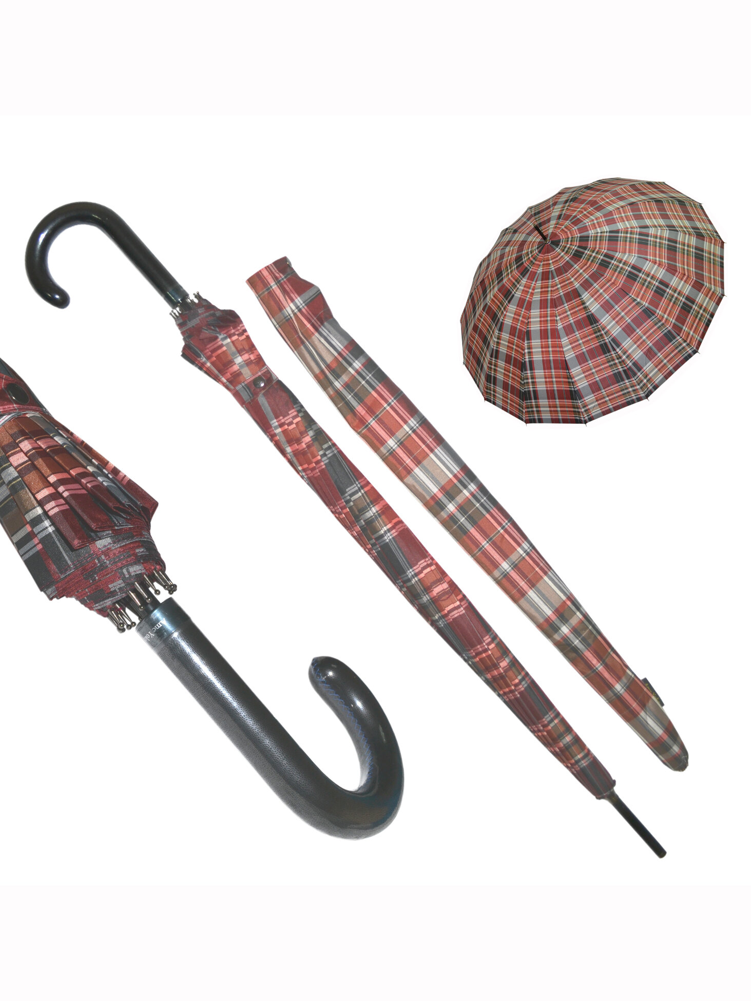 Зонт-трость Ame Yoke, бордовый — фото 1