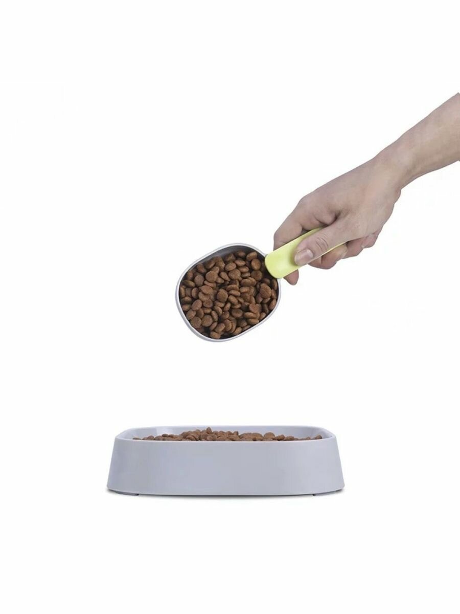 Изображение Мерная ложка для сухого и влажного корма для собак и кошек мультифункциональная, коричневая