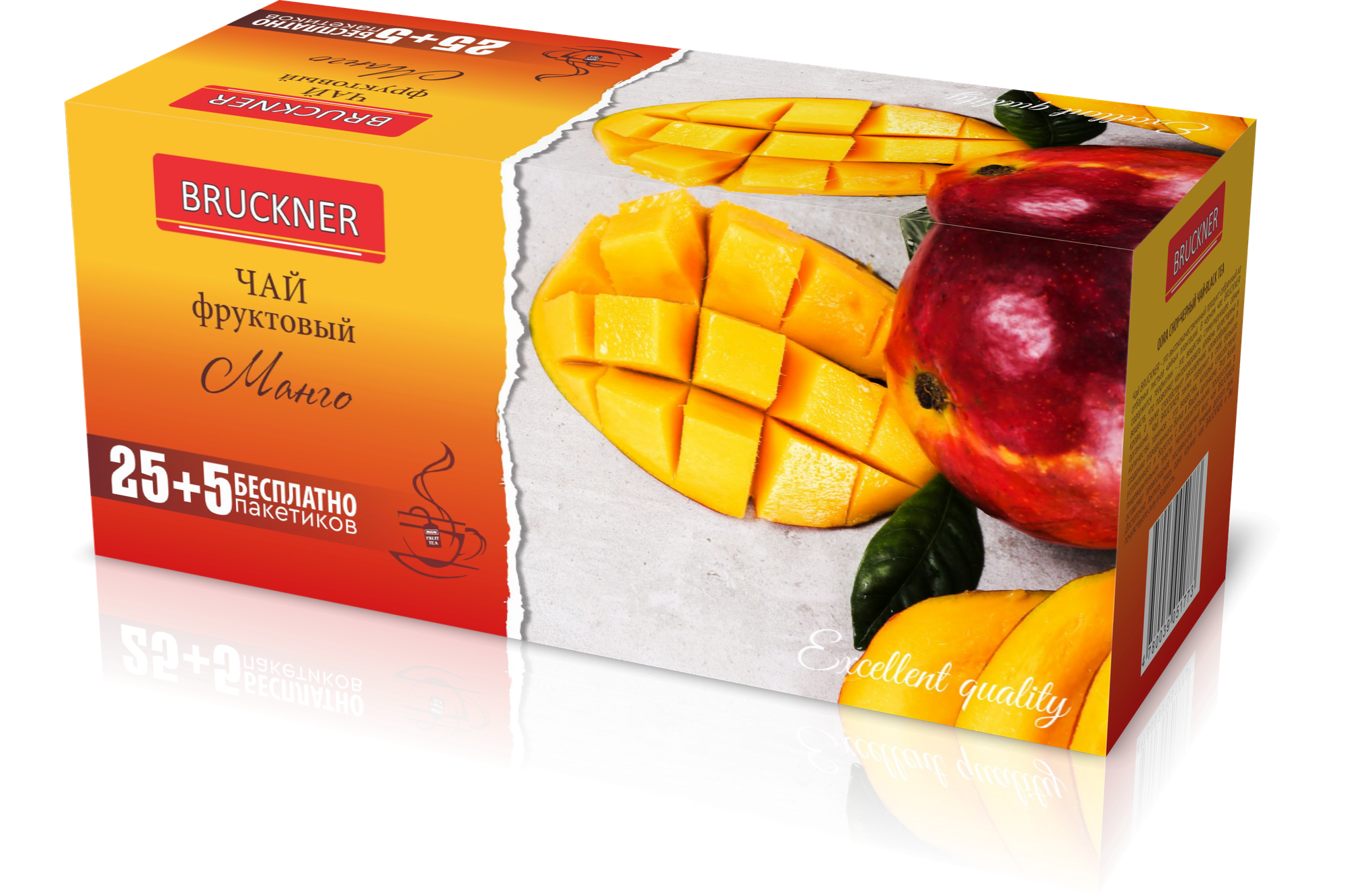 Чай Bruckner "Манговое вдохновение", чёрный натуральный, фруктовый, со вкусом манго
