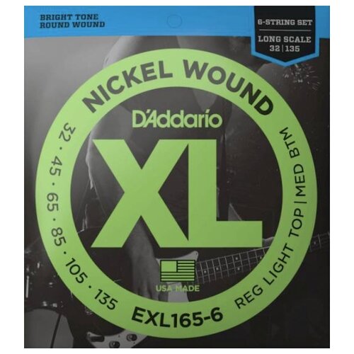 Набор струн D'Addario EXL165-6, 1 уп.