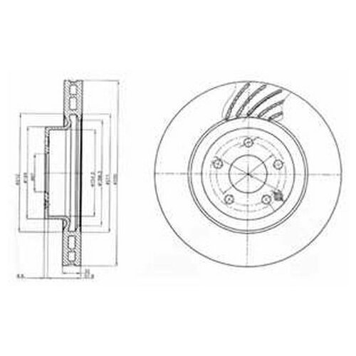 фото Тормозной диск delphi bg3877 для mercedes cls c219, e- class s211, vf211, w211, glk- class x204