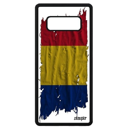 фото Защитный чехол для мобильного // galaxy note 8 // "флаг румынии на ткани" страна стиль, utaupia, белый