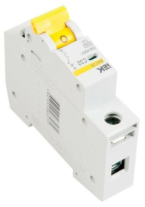 Выключатель автоматический однополюсный (circuit breaker) 32А C ВА47-29 4.5кА IEK MVA20-1-032-C