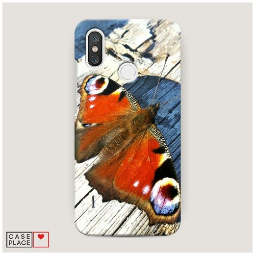 фото Чехол пластиковый xiaomi mi 8 бабочка павлиний глаз case place