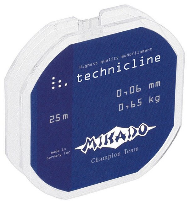 Леска мононить Mikado TECHNICLINE 0,08 (25 м) - 0.95 кг.