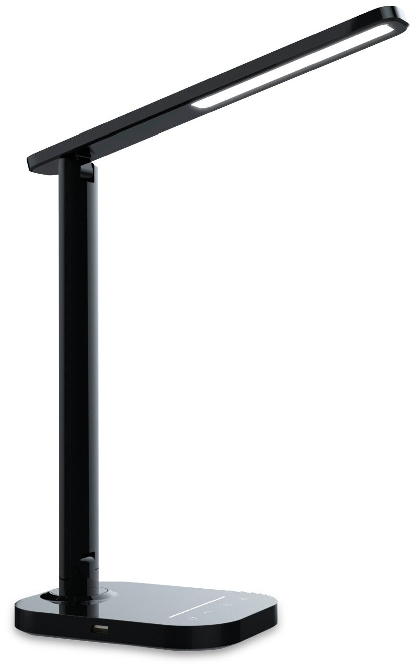 Светодиодная настольная лампа с USB портом и таймером DE445 BK черный LED 3000-6400K 7W