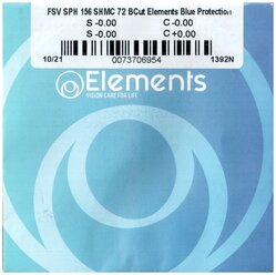 Линза для компьютерных очков ESSILOR AS BCut Elements Blue Protection , 1.56, d 70 мм, -7.50, прозрачный