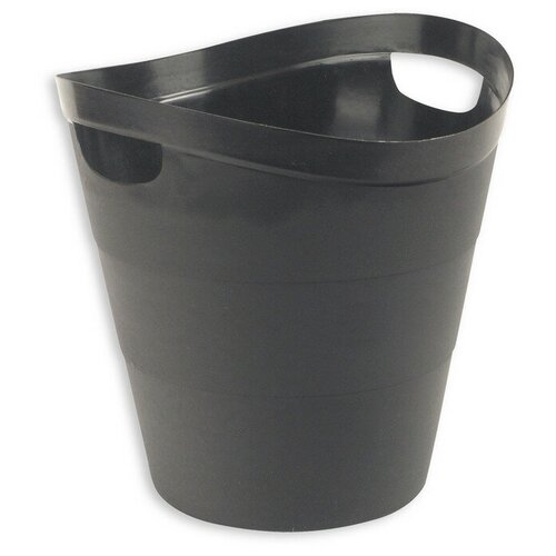 Корзина офисная 12л пластик, черная с ручками Uniplast КХУ-10 2 шт.