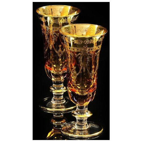 фото Набор из 2-х бокалов для шампанского dinastia ambra (янтарный) набор 2 бокала same decorazione