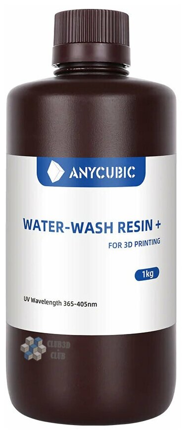 Фотополимернаяола Водаываемая Anycubic Water-Wash Resin UV для 3Д принтеров LCD DLP 405нм