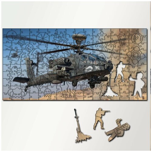 Пазл из дерева с фигурками, 230 деталей, 46х23 см игры Apache Air Assault Apache Air Assault - 5345