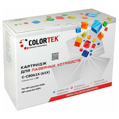 Картридж лазерный Colortek CT-C8061X (61X) для принтеров HP картридж cactus cs c8061x c8061x для hp lj 4100 4000 4050 10000 страниц цвет чёрный