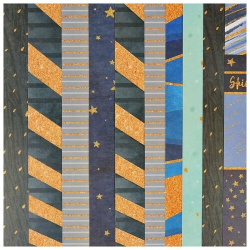 фото Набор бумаги для скрапбукинга с блестками «сказочный день», 30,5х30,5 см, 10 листов 180 г/м mikimarket