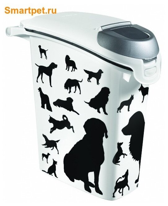 Curver Контейнер для корма "Собаки", черно-белый, на 10 кг/23л, 23*50*50см (210341), 1,36 кг - фотография № 2