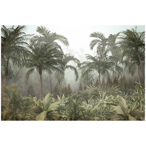 Фотообои Уютная стена Дивный пейзаж в джунглях 410х270 см Бесшовные Премиум (единым полотном)