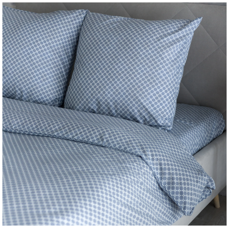 Комплект постельного белья RoomTex Евро из бязи 287-8/серый - фотография № 6
