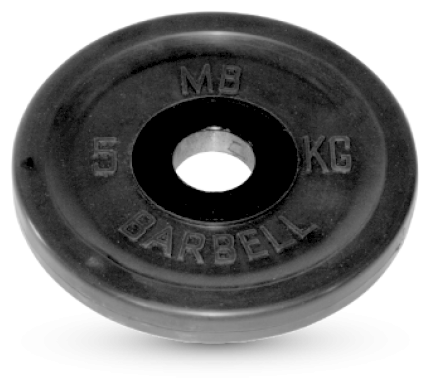 5 кг диск (блин) MB Barbell (черный) 26 мм.