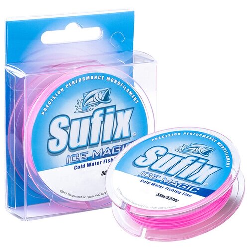 фото Леска зимняя sufix ice magic 50 м бело/розовая 0.280