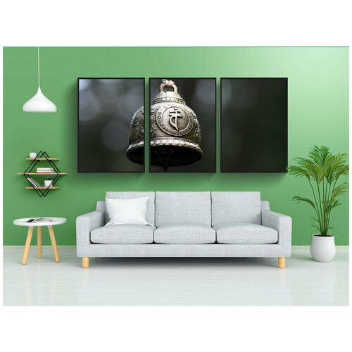 фото Набор модулных постеров для интерьера "азия, колокольчик, храм" 60x90 см. в тубусе, без рамки lotsprints