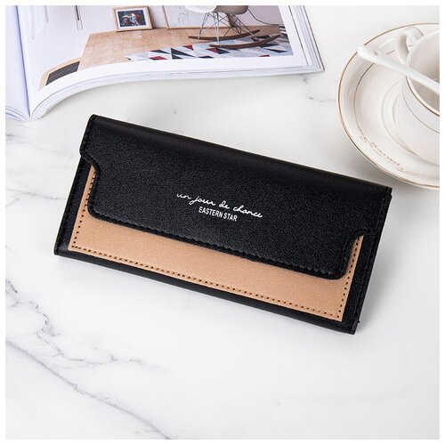 фото Кошелек , фактура матовая, бежевый, черный wasabi trend