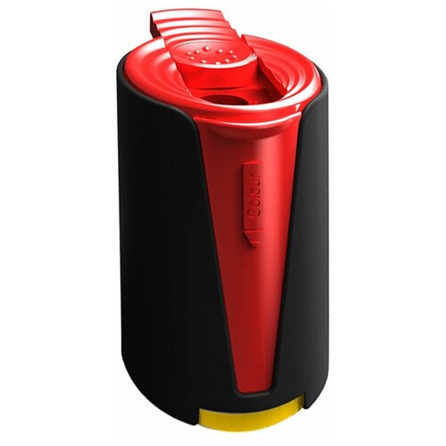 Точилка пластиковая с контейнером 2 отверстия Y-Plus O2, красная точилка y plus concl с контейнером