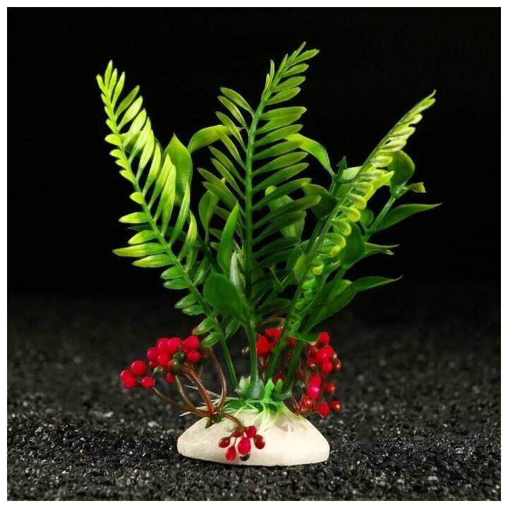 Растение искусственное аквариумное 18 х 9 х 14 см красное