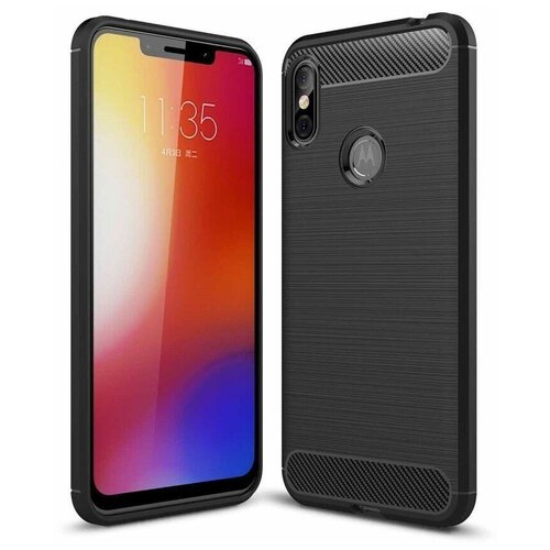 Чехол-накладка Carbon Fibre для Motorola One Power (P30 Note) (черный) чехол накладка litchi grain для motorola one power p30 note серый