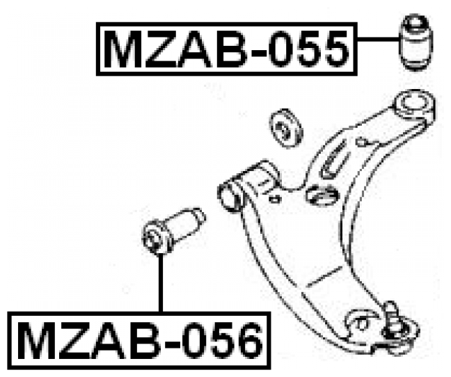Сайлентблок передний переднего рычага Febest MZAB-056