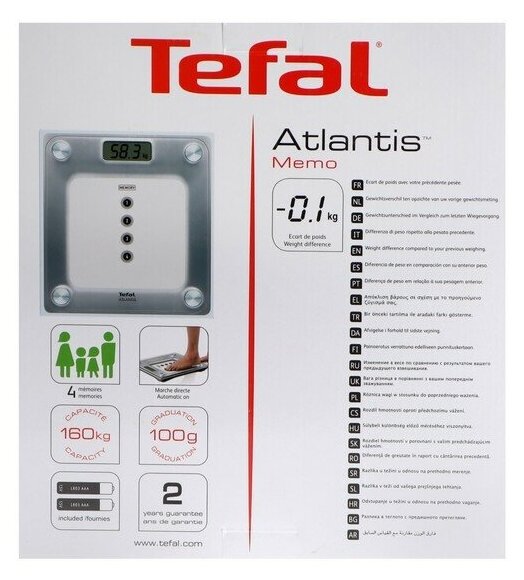 Напольные весы Tefal PP3020V1, электронные, до 160 кг, стекло, 2хААА - фотография № 6