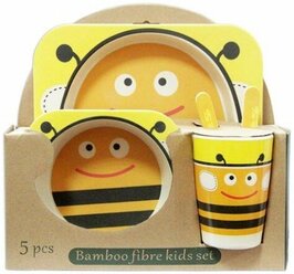 Набор детской посуды из бамбука Bamboo Ware Kids Set, пчелка