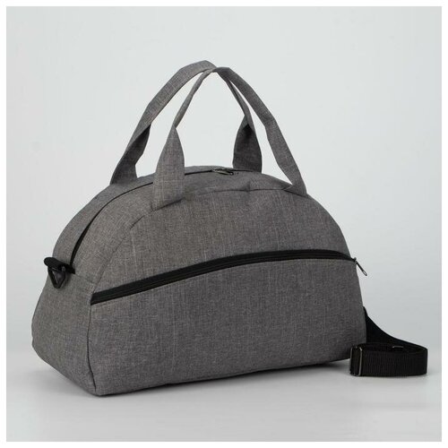 фото Сумка спортивная на молнии, наружный карман, длинный ремень, цвет серый mikimarket