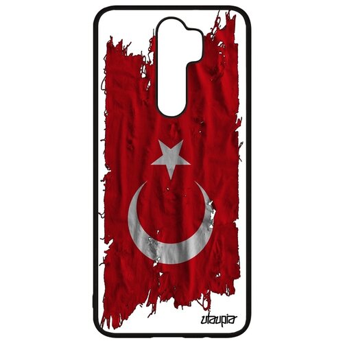 фото Защитный чехол для мобильного // xiaomi redmi note 8 pro // "флаг турции на ткани" дизайн государственный, utaupia, белый