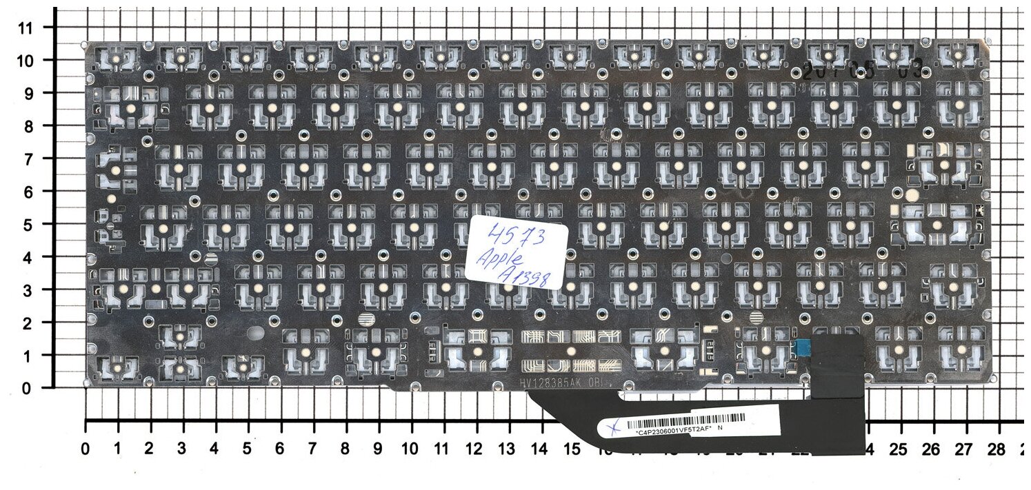 Клавиатура для ноутбука Apple MacBook Pro 15 A1398 Early 2013 Большой ENTER Русская Чёрная