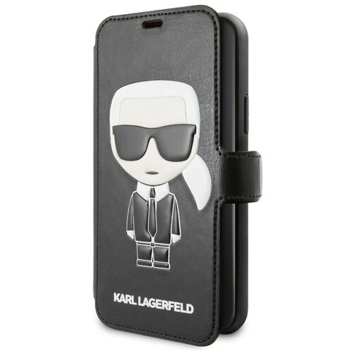 фото Чехол-книжка cg mobile karl lagerfeld pu leather iconik karl booktype stand для iphone 11 pro, цвет черный (klflbksn58fikpubk)