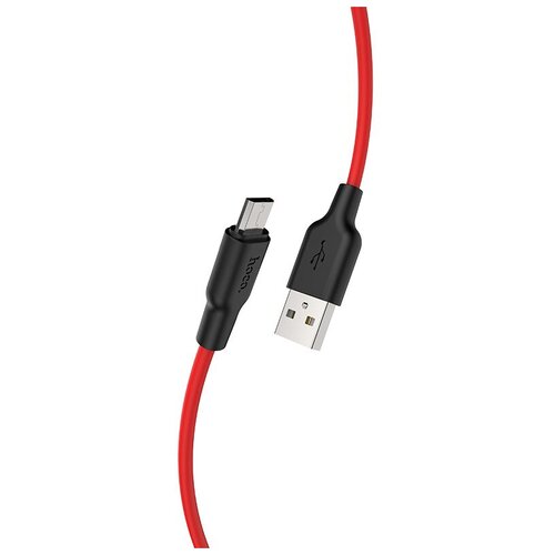 USB кабель Hoco X21 Plus Silicon Micro, 2 м, черный с красным кабель для зарядки micro usb 2м белый