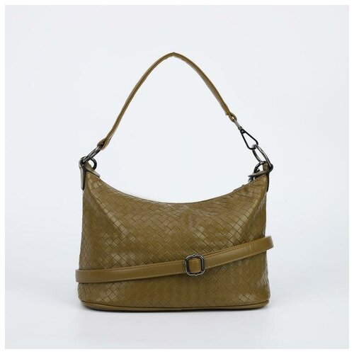 фото Сумка женская, отдел на молнии, длинный ремень, наружный карман, цвет хаки 5555256 .