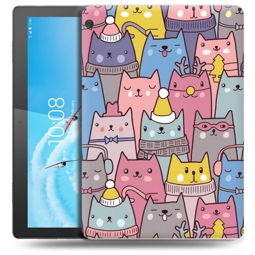фото Дизайнерский силиконовый чехол для lenovo tab m10 коты 100gadgets
